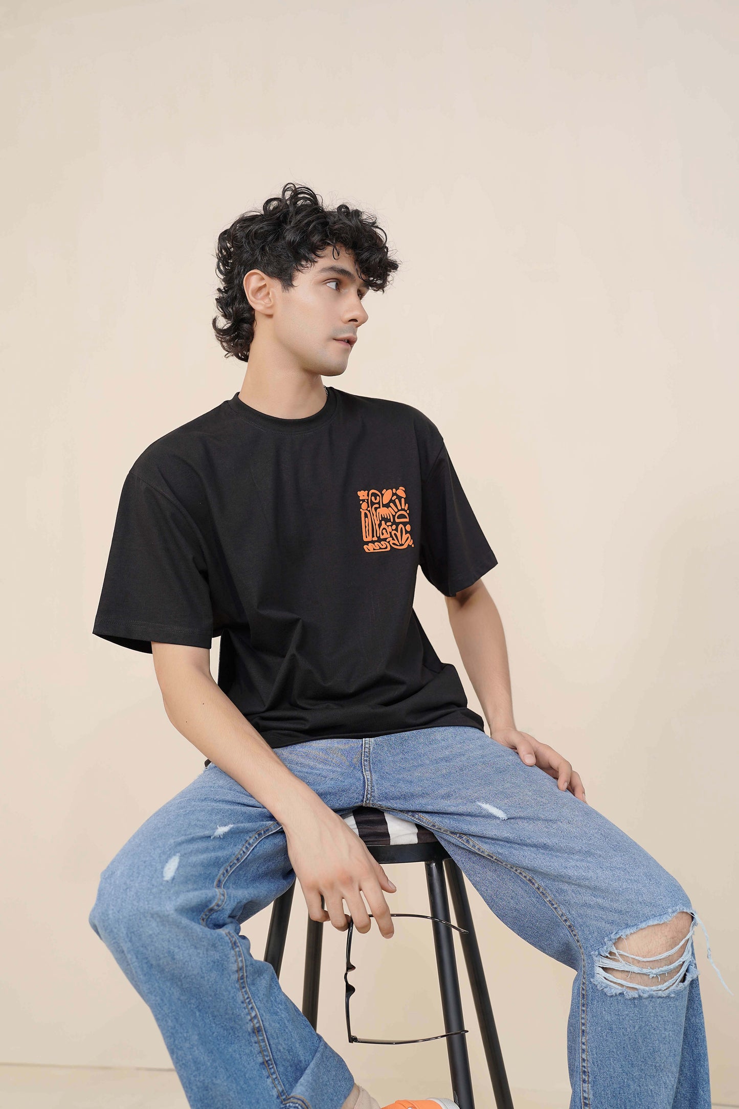 'PUFF PRINTED' BLACK T-SHIRT