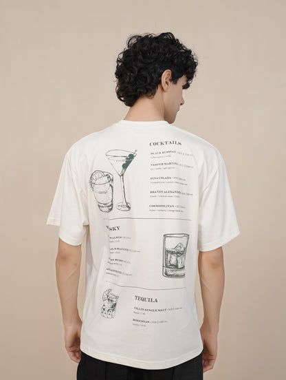 'COCKTAILS MENU' WHITE T-SHIRT