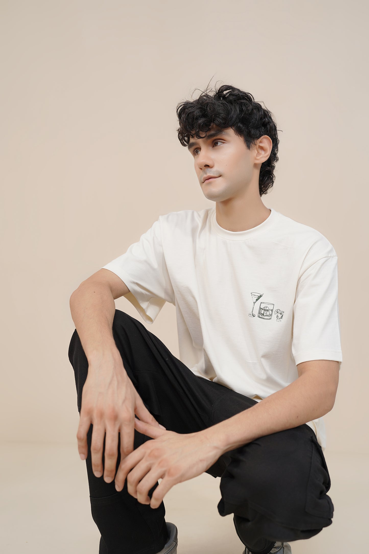 'COCKTAILS MENU' WHITE T-SHIRT