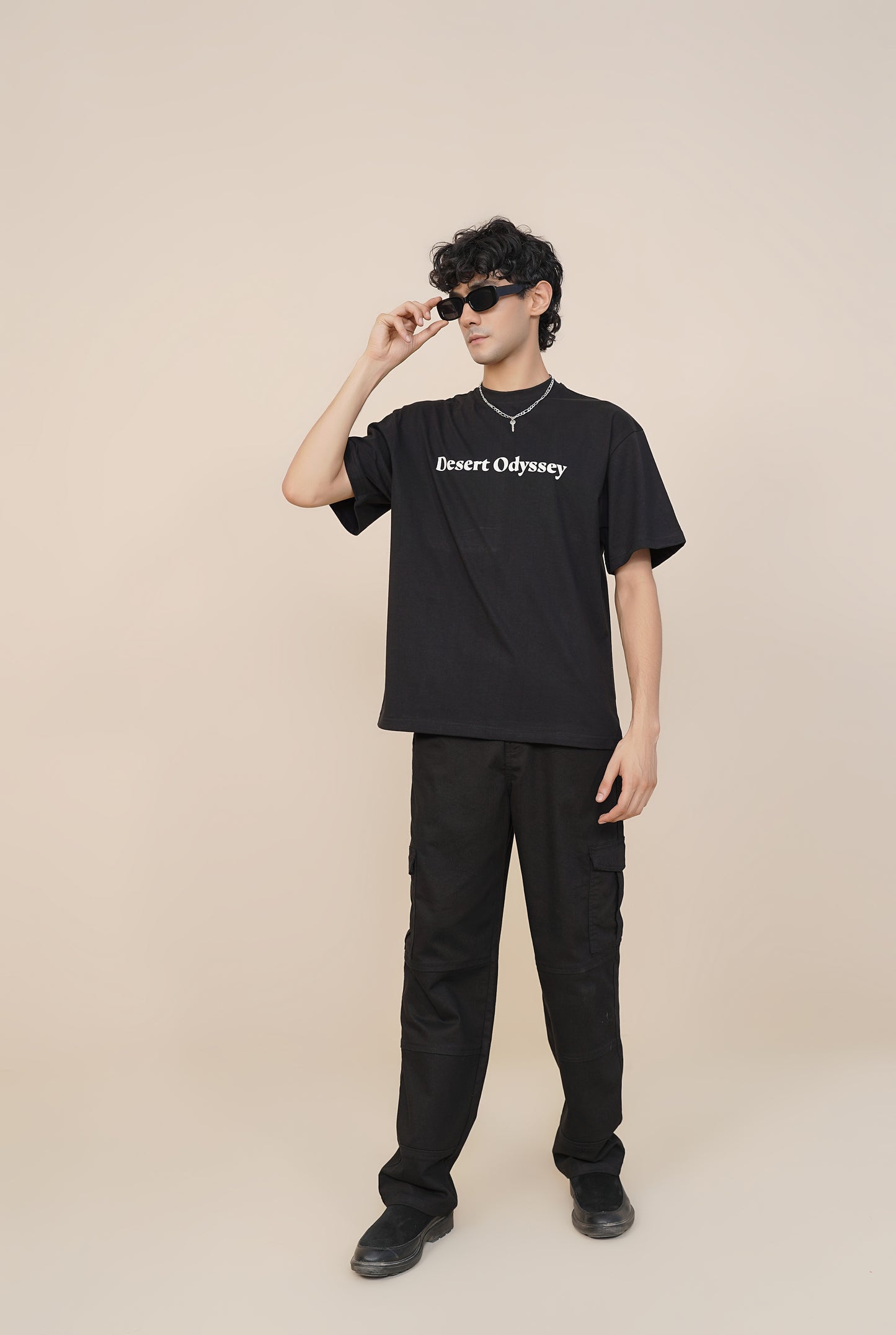 'PATCHWORK' BLACK T-SHIRT