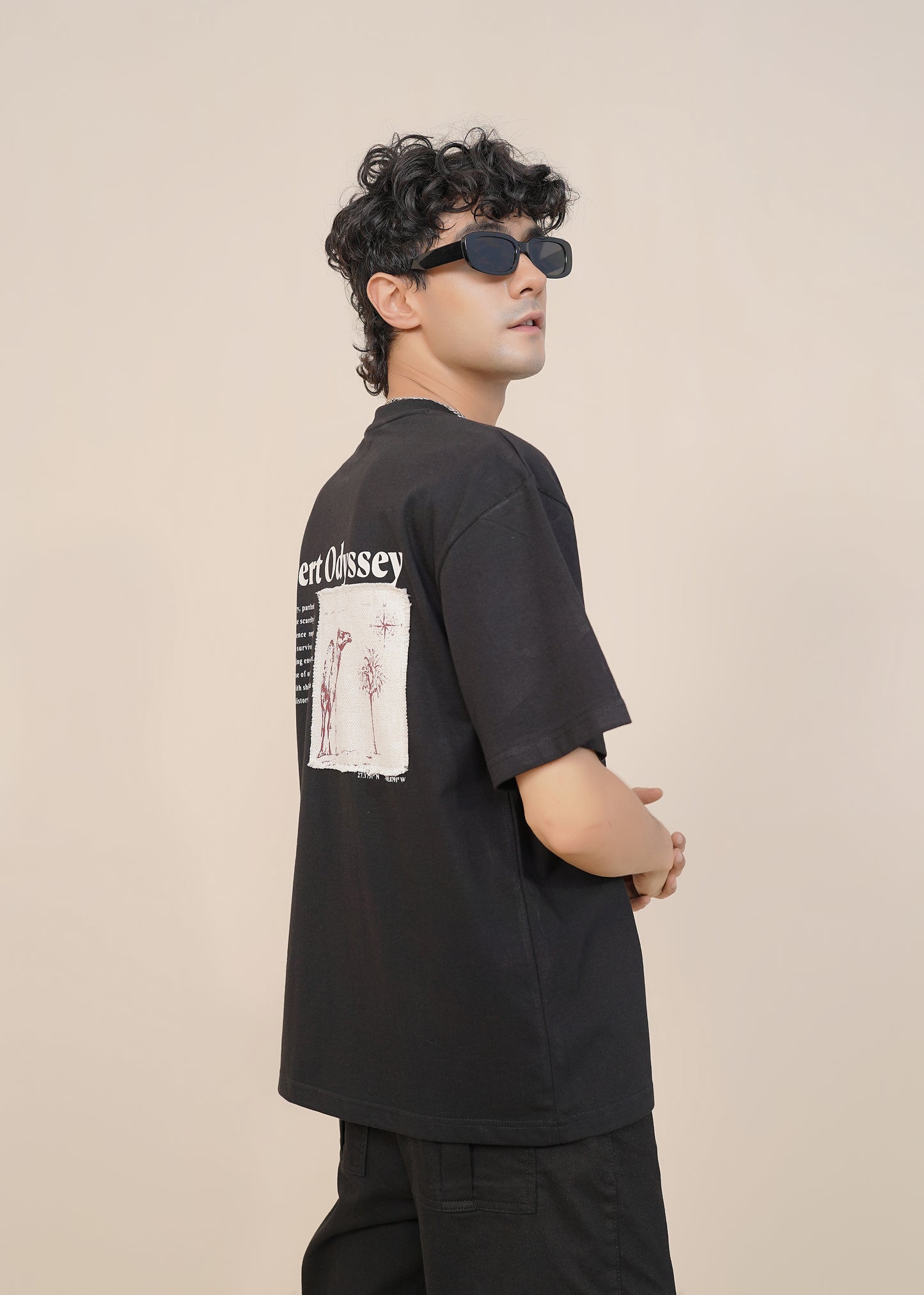 'PATCHWORK' BLACK T-SHIRT