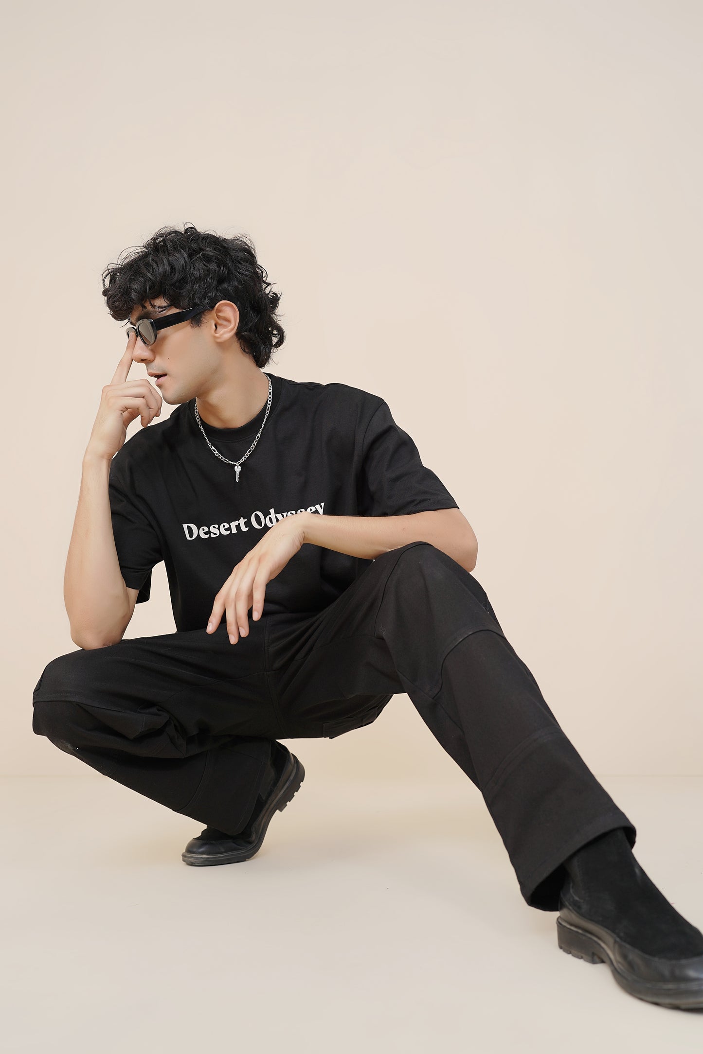 'PATCHWORK' BLACK T-SHIRT