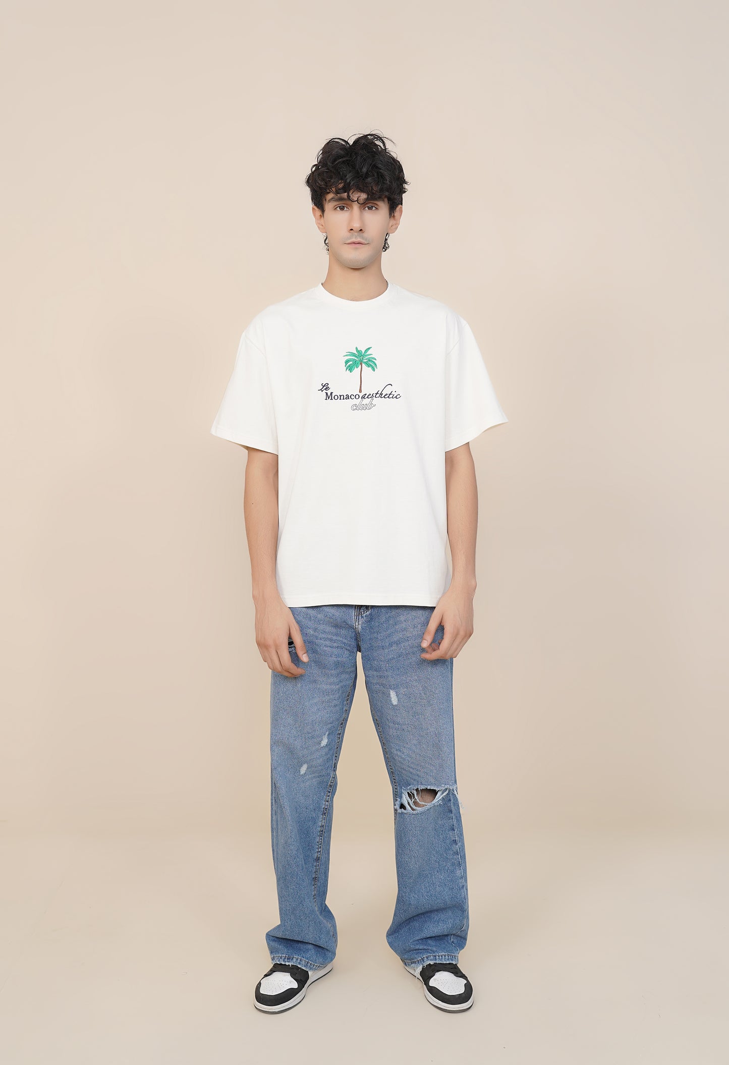 'EMBROIDERED ' WHITE T-SHIRT