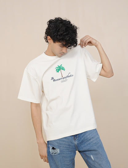 'EMBROIDERED ' WHITE T-SHIRT
