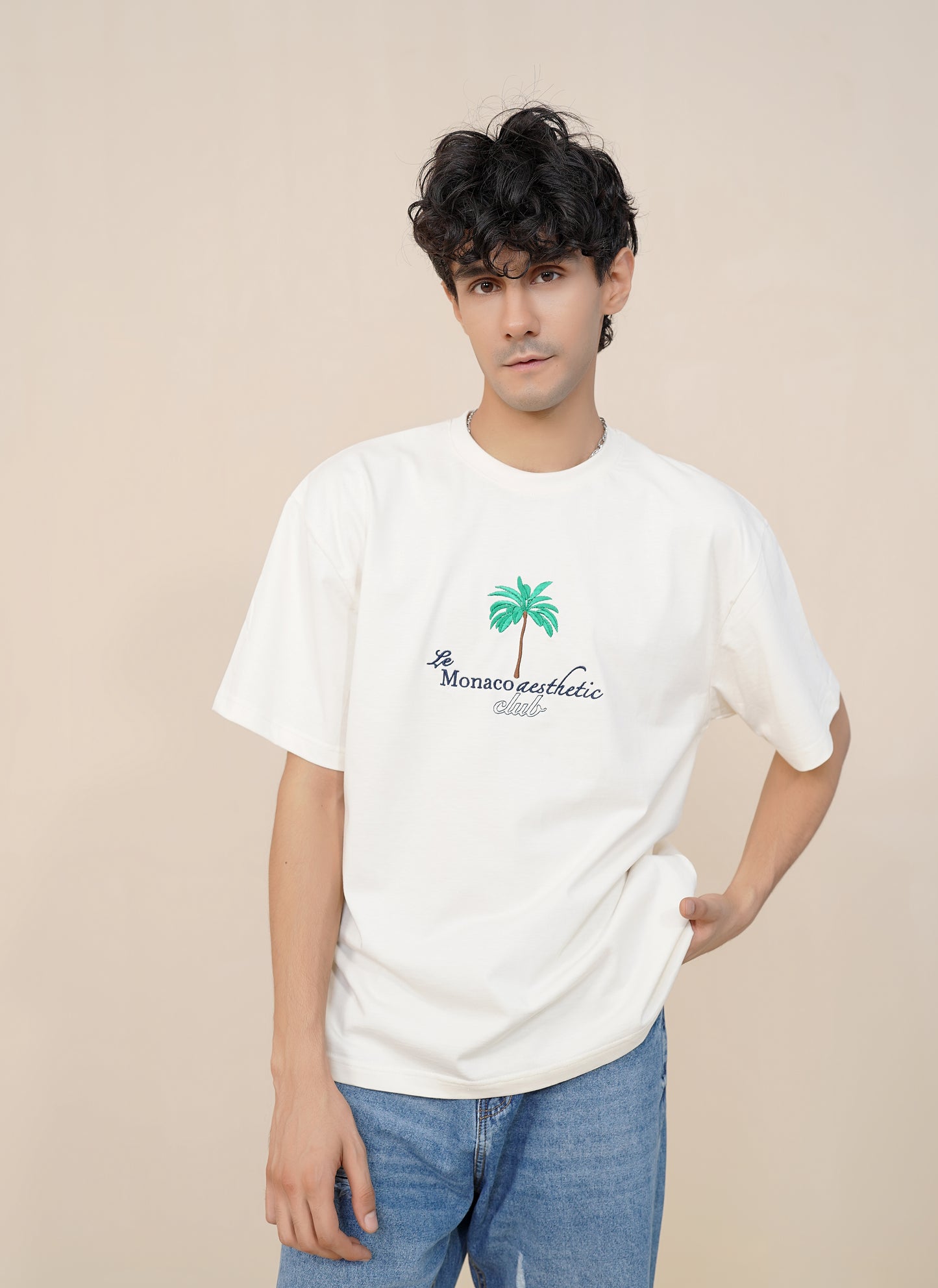 'EMBROIDERED ' WHITE T-SHIRT