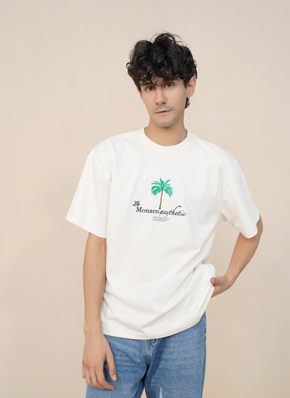 'EMBROIDERED ' WHITE T-SHIRT