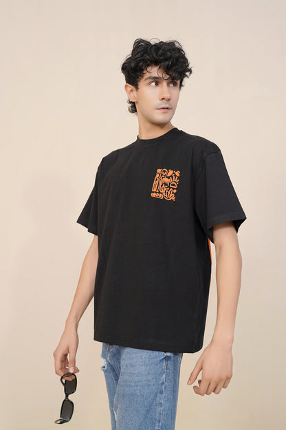 'PUFF PRINTED' BLACK T-SHIRT