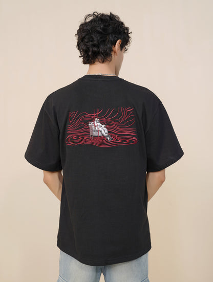 'EMBROIDERED' BLACK T-SHIRT